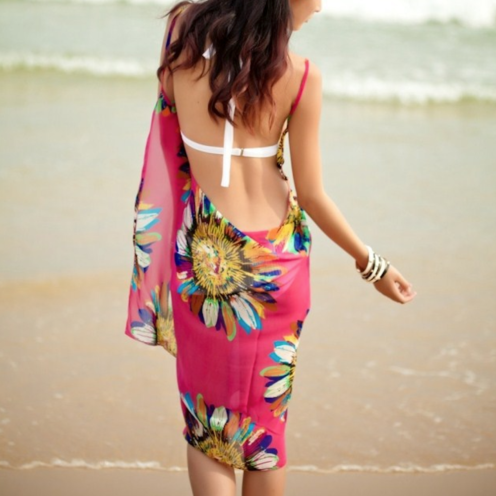 Sunflower Wrap Style Bikini Cover Up