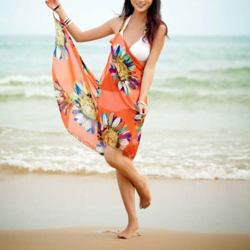 Sunflower Wrap Style Bikini Cover Up