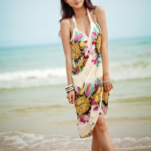 Sunflower Wrap Style Bikini Cover Up