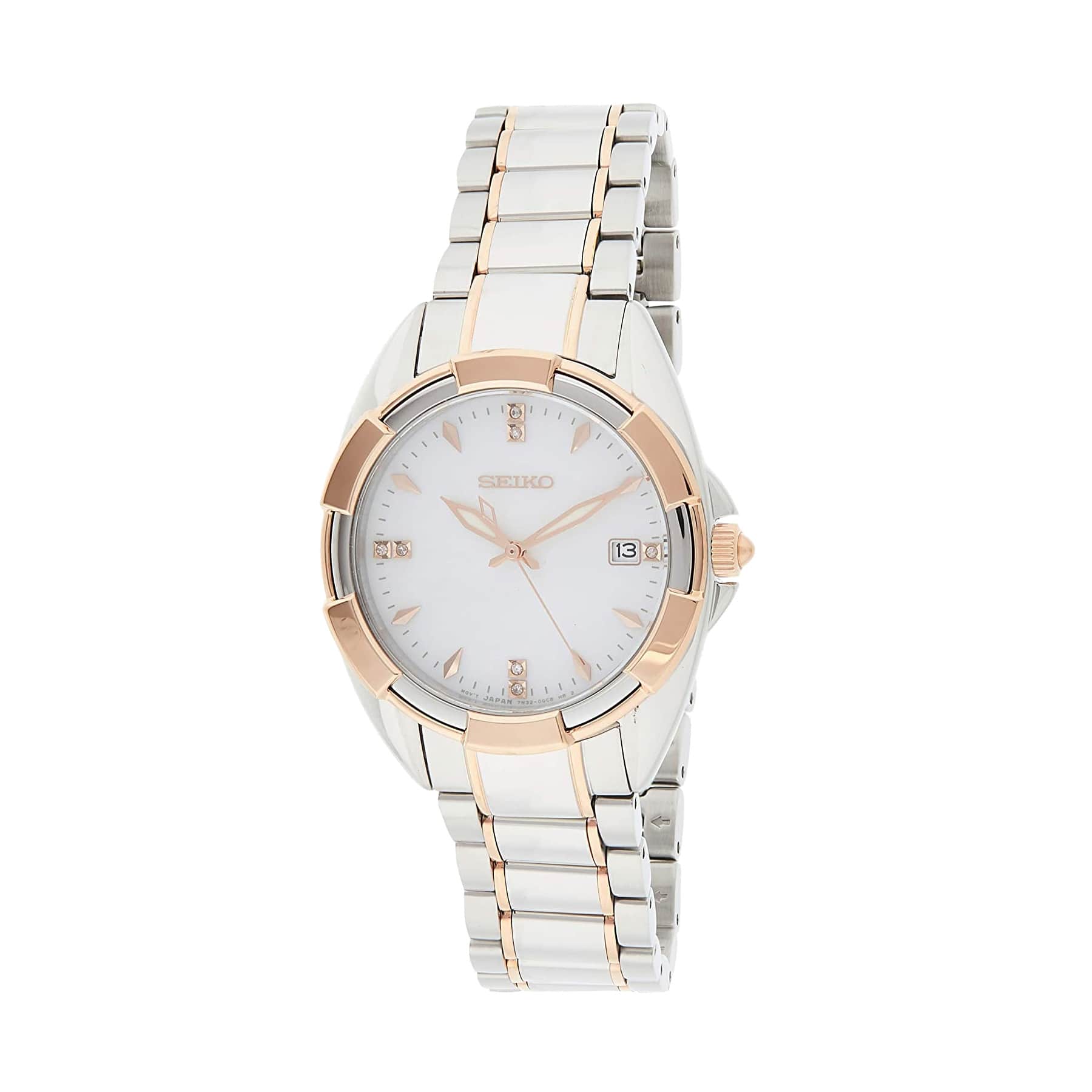 Seiko SKK888 Two Tone Diamond Accent Mother of Pearl Dial Women's | Rose Quartz