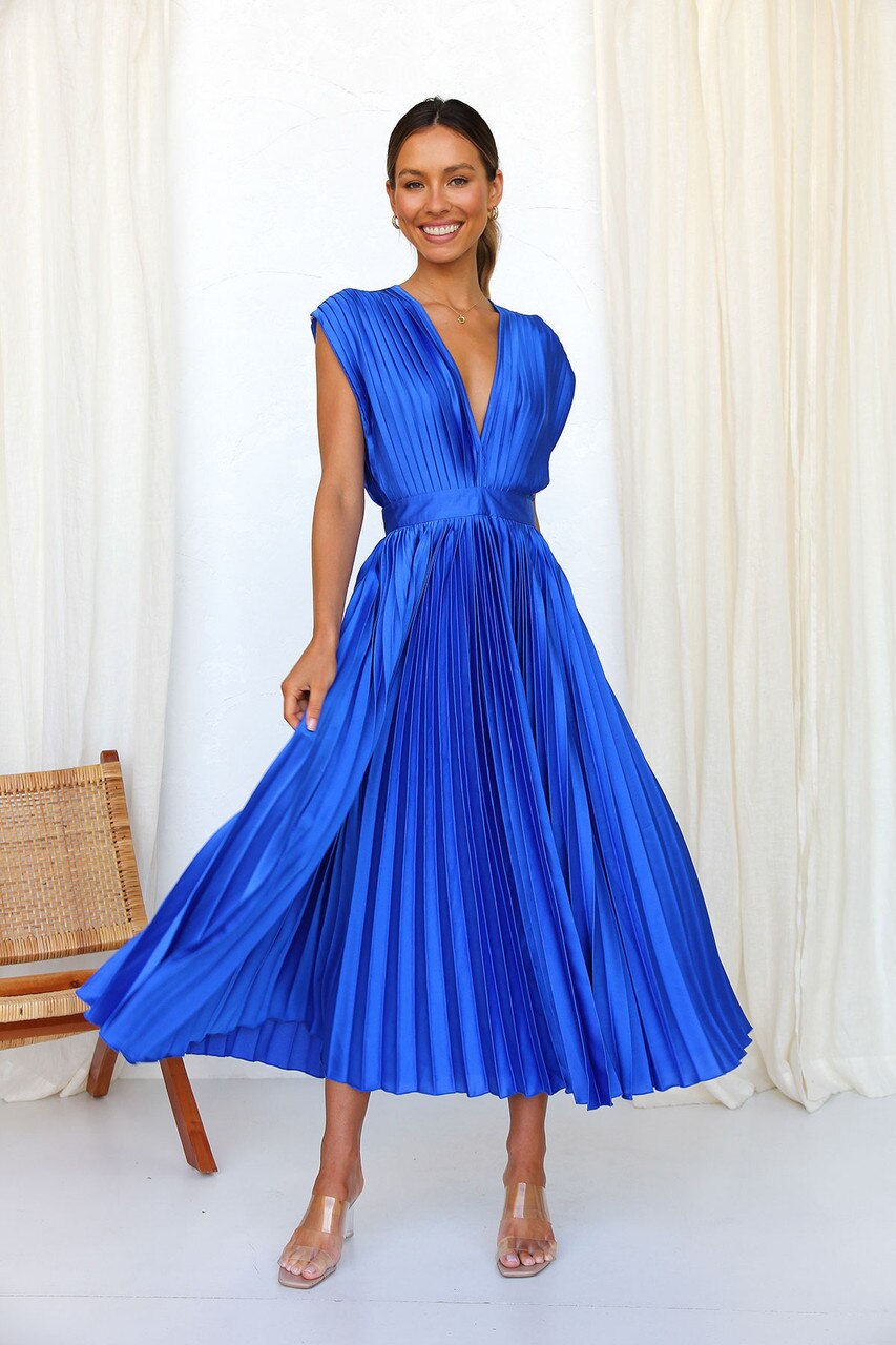 Pleated Long Summer Dress