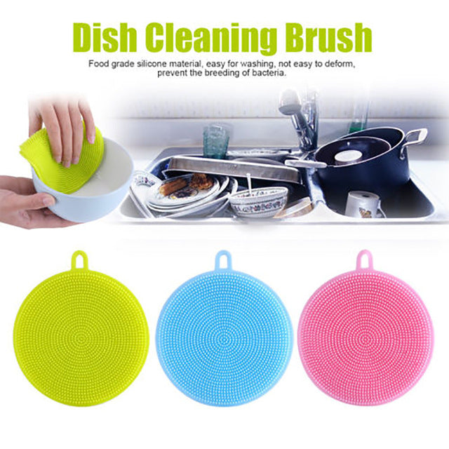 Silicone Dish Washing Sponge Scrubber Kitchen | Grey Milo