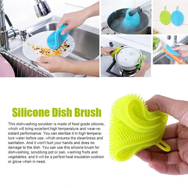 Silicone Dish Washing Sponge Scrubber Kitchen