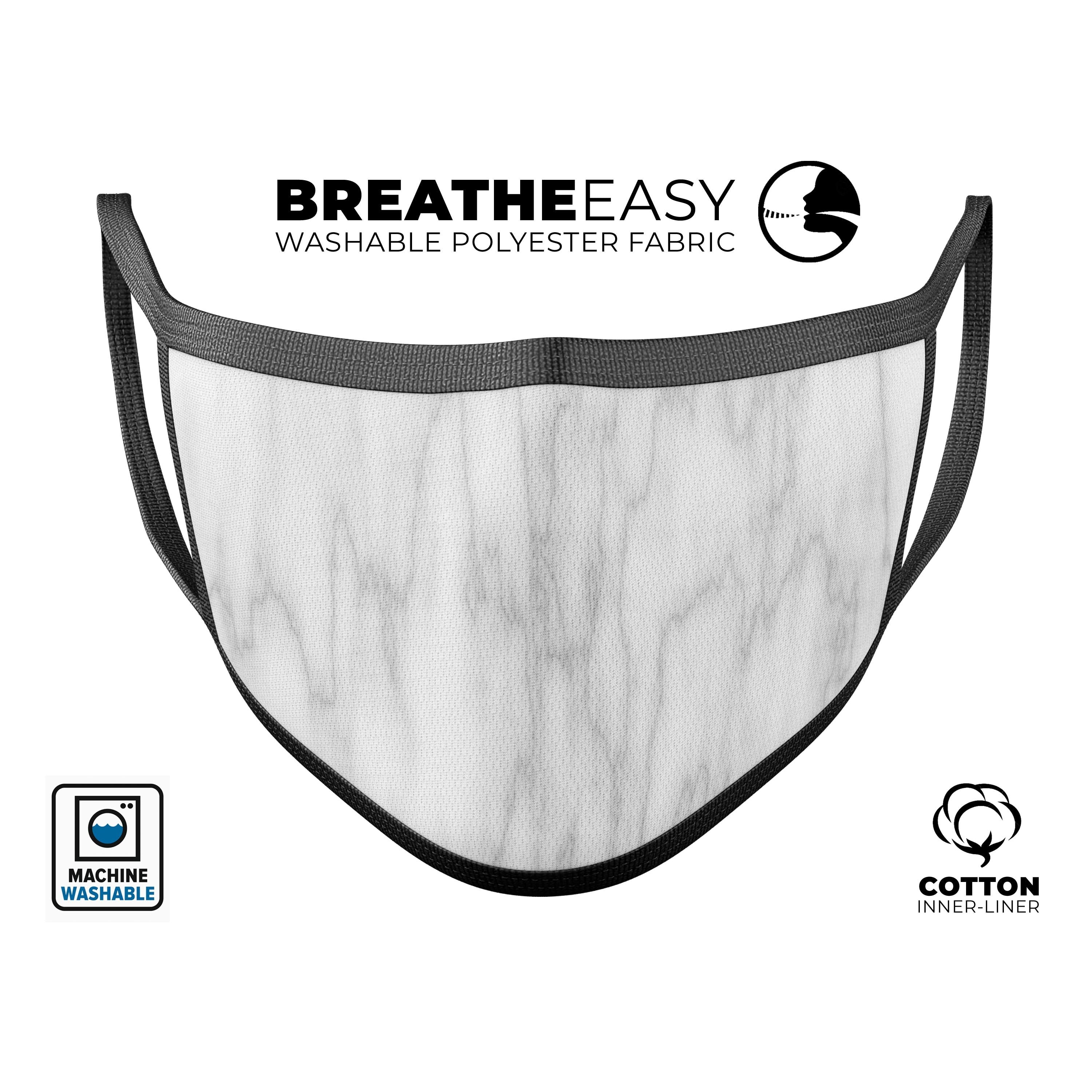 Slate Marble Surface V61 - Made in USA Mouth Cover Unisex Anti-Dust | Blue Leto