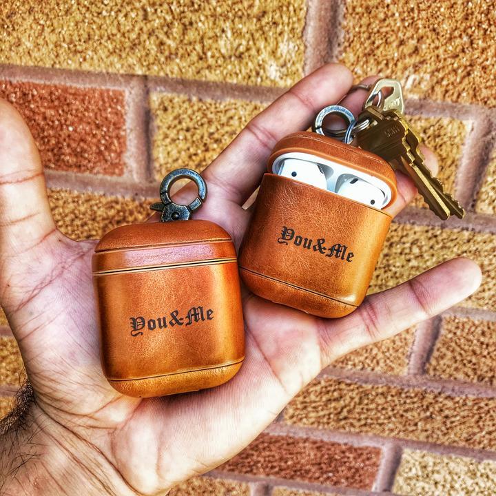 Classy Hook Series Leather Apple AirPods 1 & 2 Case Handmade