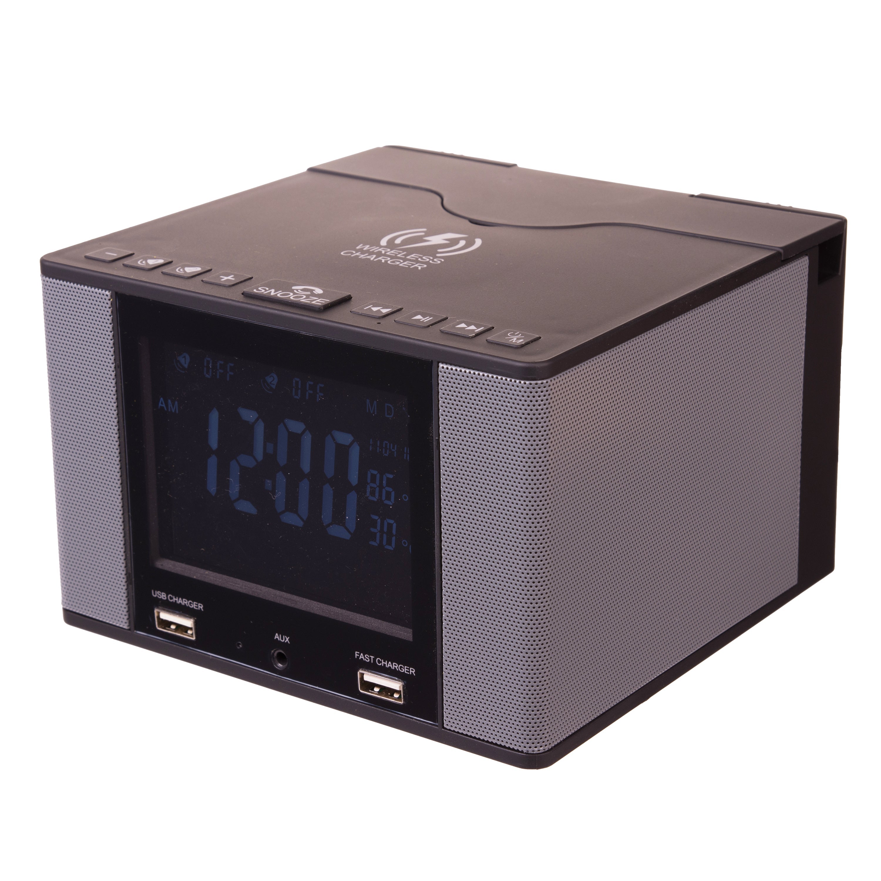 SonicCharge-Bluetooth Speaker-Wireless Phone Charger- Clock- 8 in 1