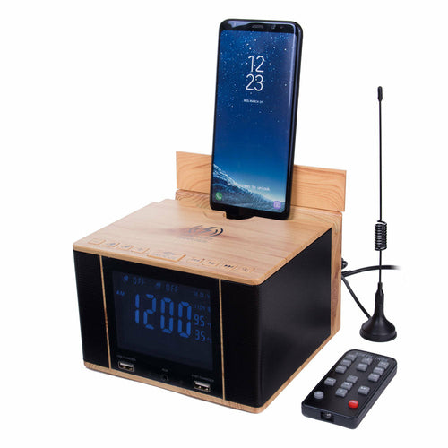 SonicCharge-Bluetooth Speaker-Wireless Phone Charger- Clock- 8 in 1