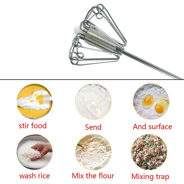 Stainless Steel Semi-Automatic Whisks Eggbeater