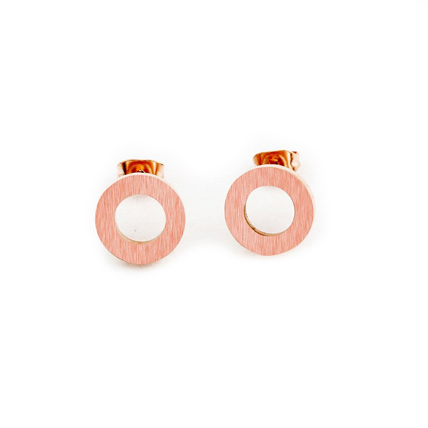 Stainless Steel Simple Round Circle Stud Earrings