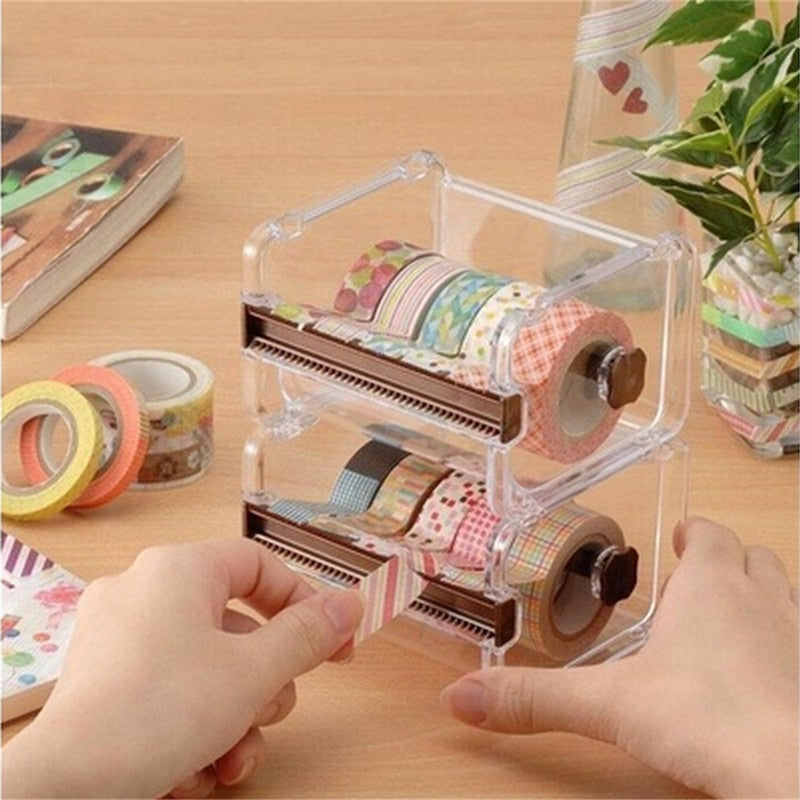 Stationery Masking Tape Cutter Washi Tape Storage | Green Crius