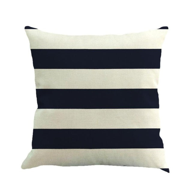 Stripe Painting Linen Cushion Cover Throw Pillow | Black Lily