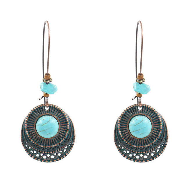 1 Pair Retro Vintage Earring | Turquoise Petal