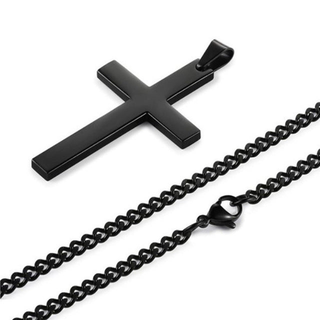 Fashion Unisex's Men Black Cross