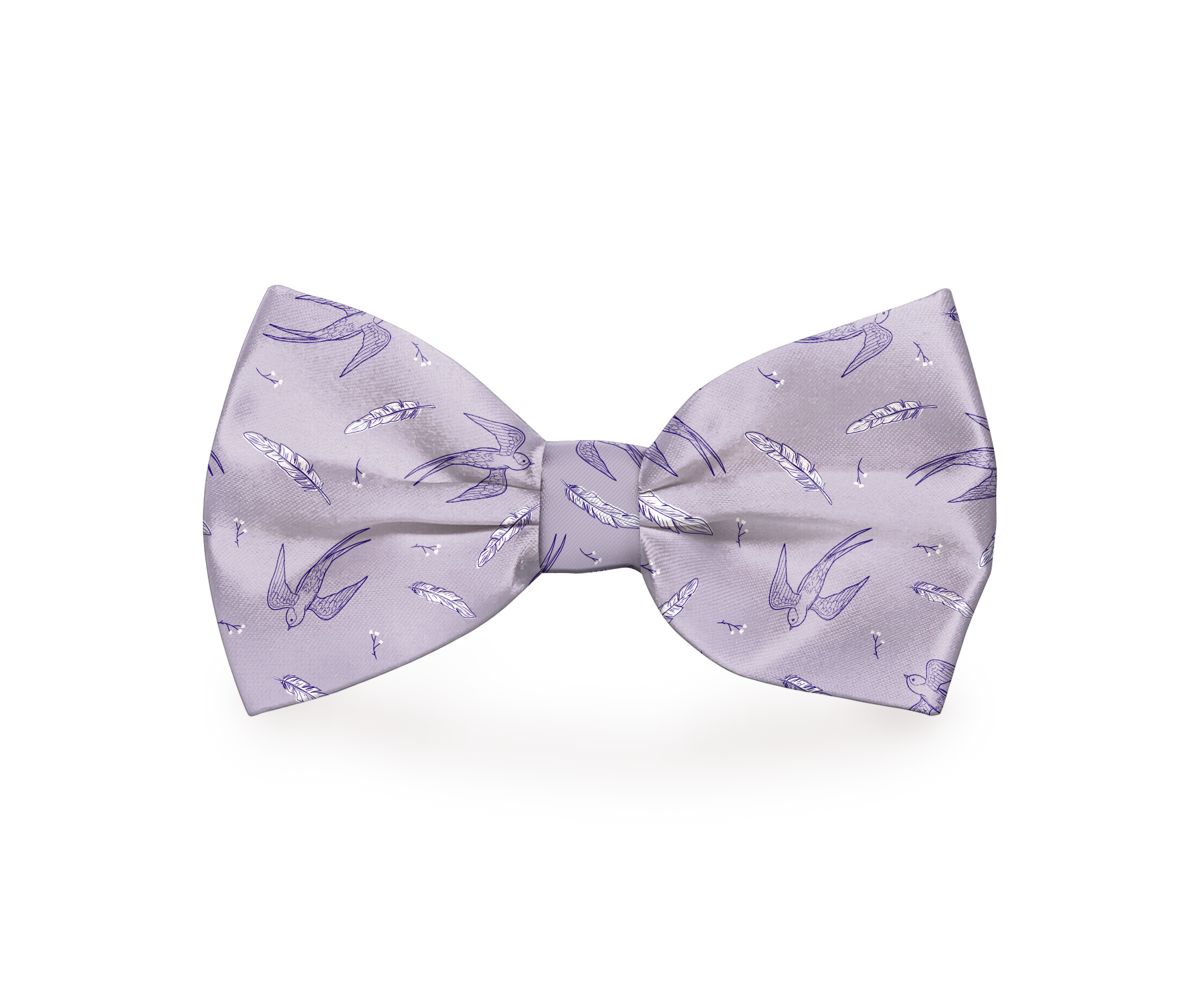 Swallow & Feather Dog Bow Tie Purple | Plum Semele