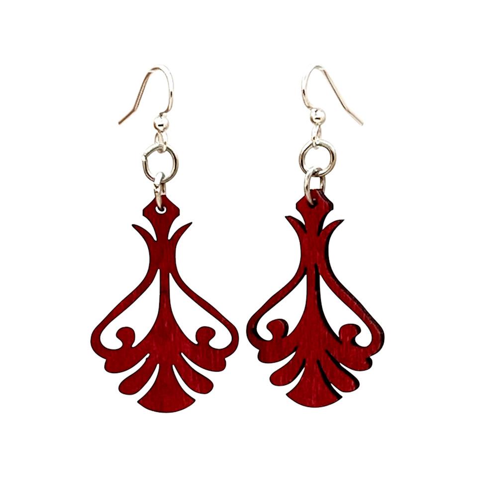 Iron Art Earrings #T060 | Red Sunflower