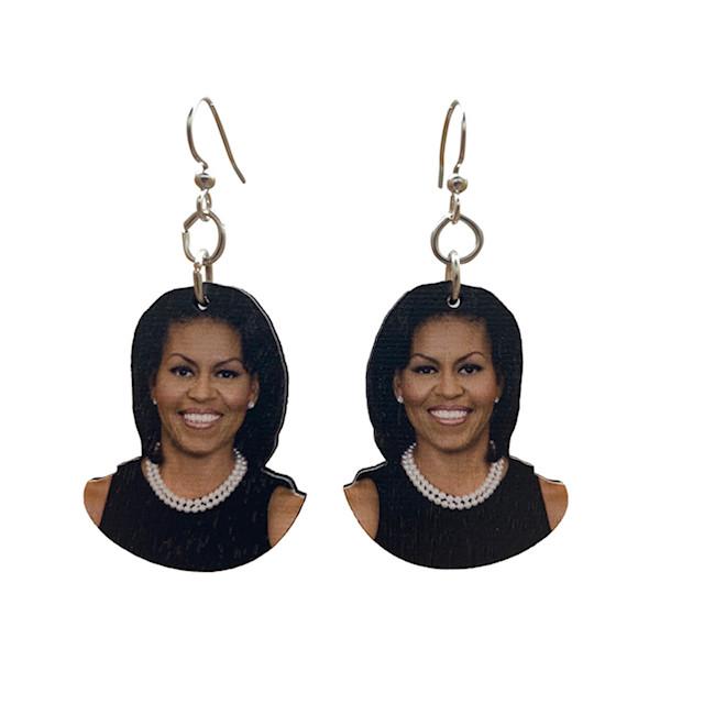 Michelle Obama Earrings #T088 | Red Sunflower