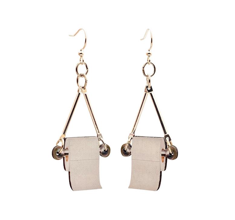 Toilet Paper Earrings # T147 | Red Sunflower