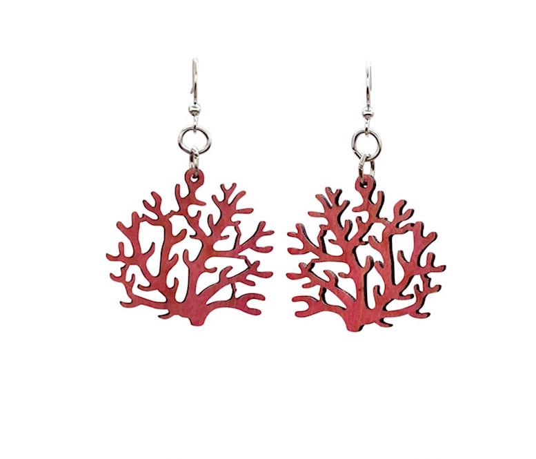 Coral Earrings #T158 | Red Sunflower