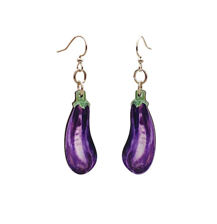 Eggplant Earrings #T162 | Red Sunflower