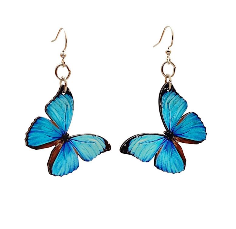 Blue Butterfly Earrings #T173 | Red Sunflower