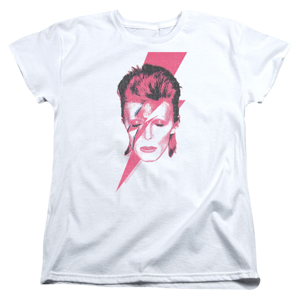 David Bowie Aladdin Sane-S by S Womens Tee, White - 2X