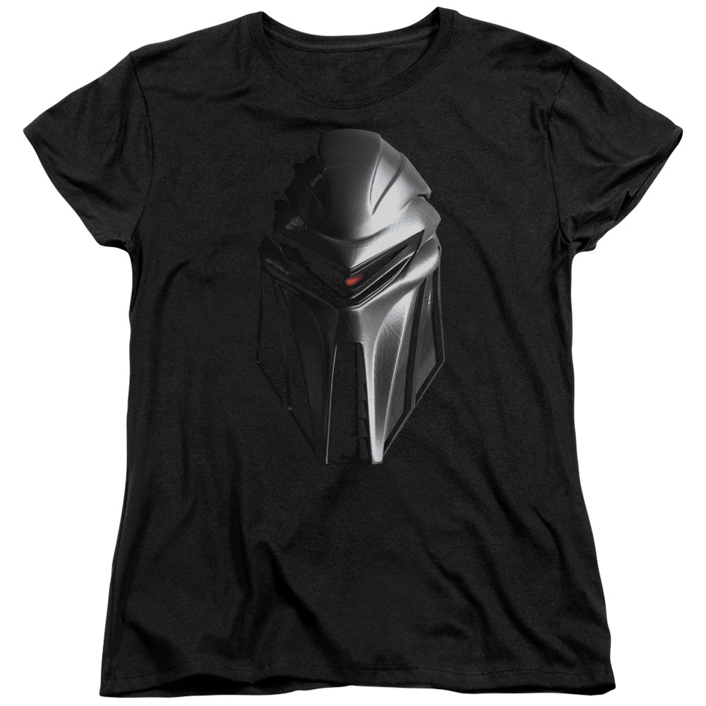 Trevco BSG100-WT-1 BSG Cylon Head-S by S Womens Tee, Black - Small