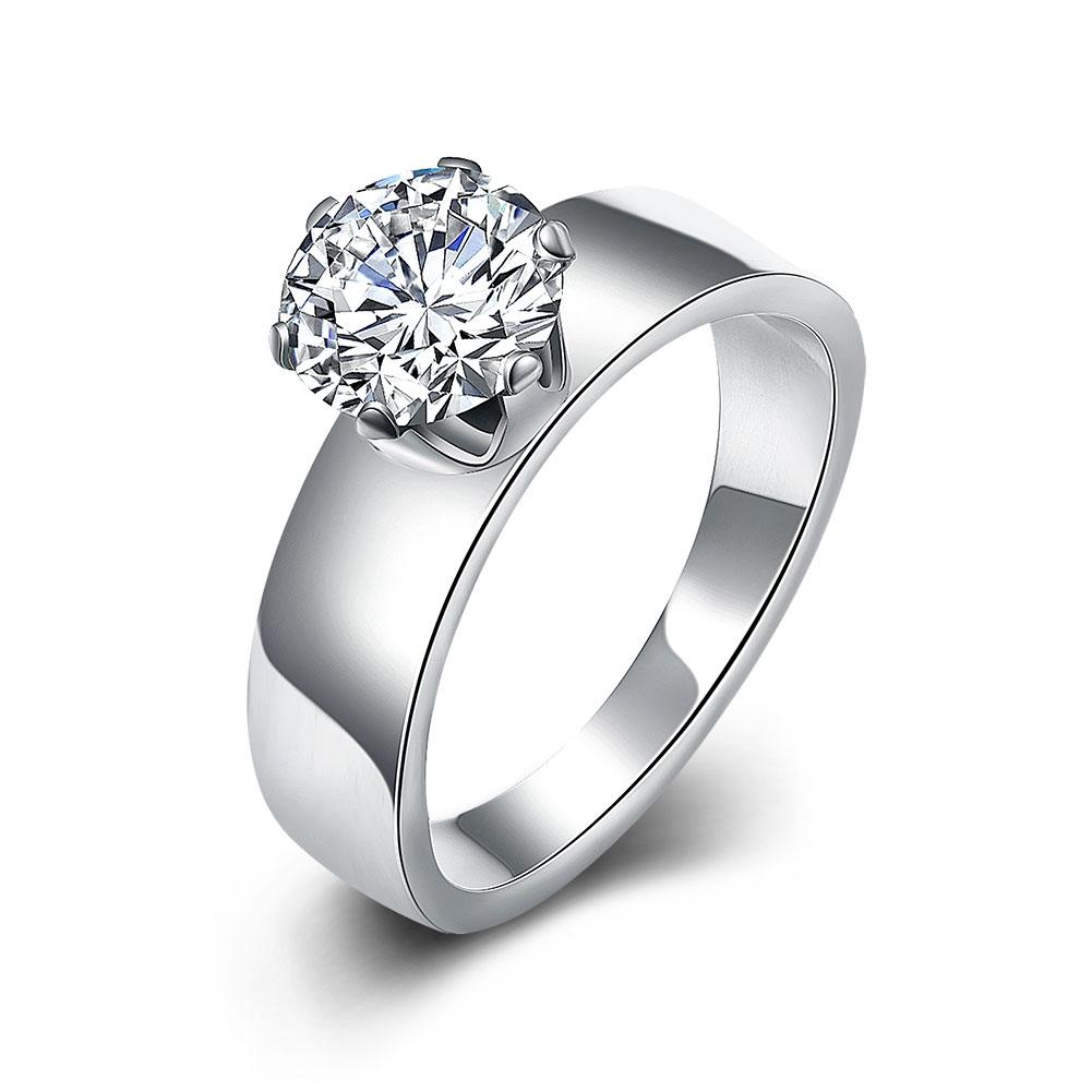 Single Solitaire  Elements Stainless Steel Ring | Silver Milo