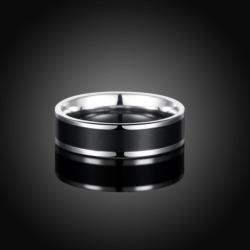 316L Stainless Steel Black Plating Duo-Toned Ring