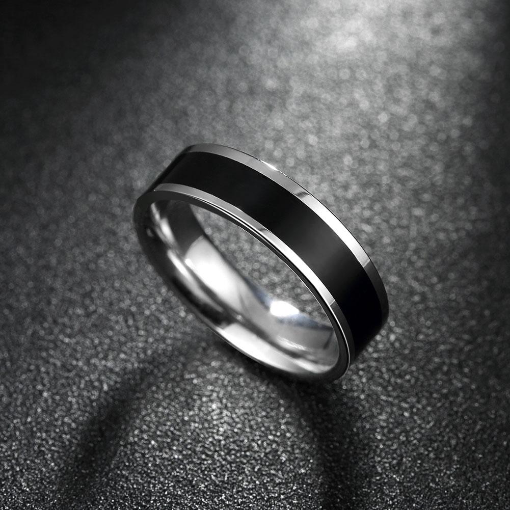 316L Stainless Steel Black Plating Duo-Toned Ring