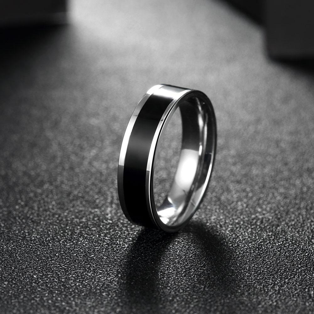 316L Stainless Steel Black Plating Duo-Toned Ring