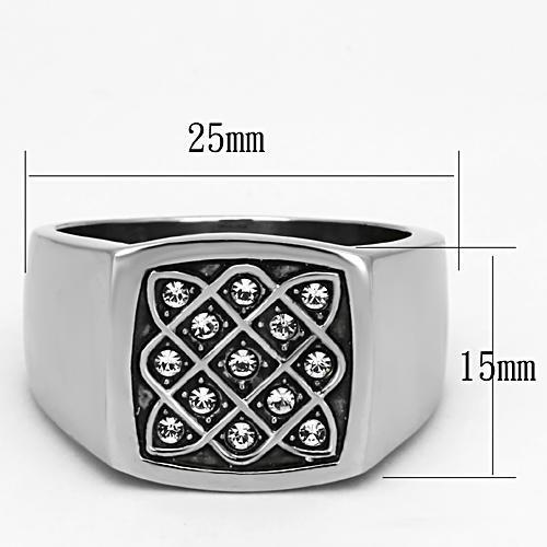 Men Stainless Steel Synthetic Crystal Rings TK1060