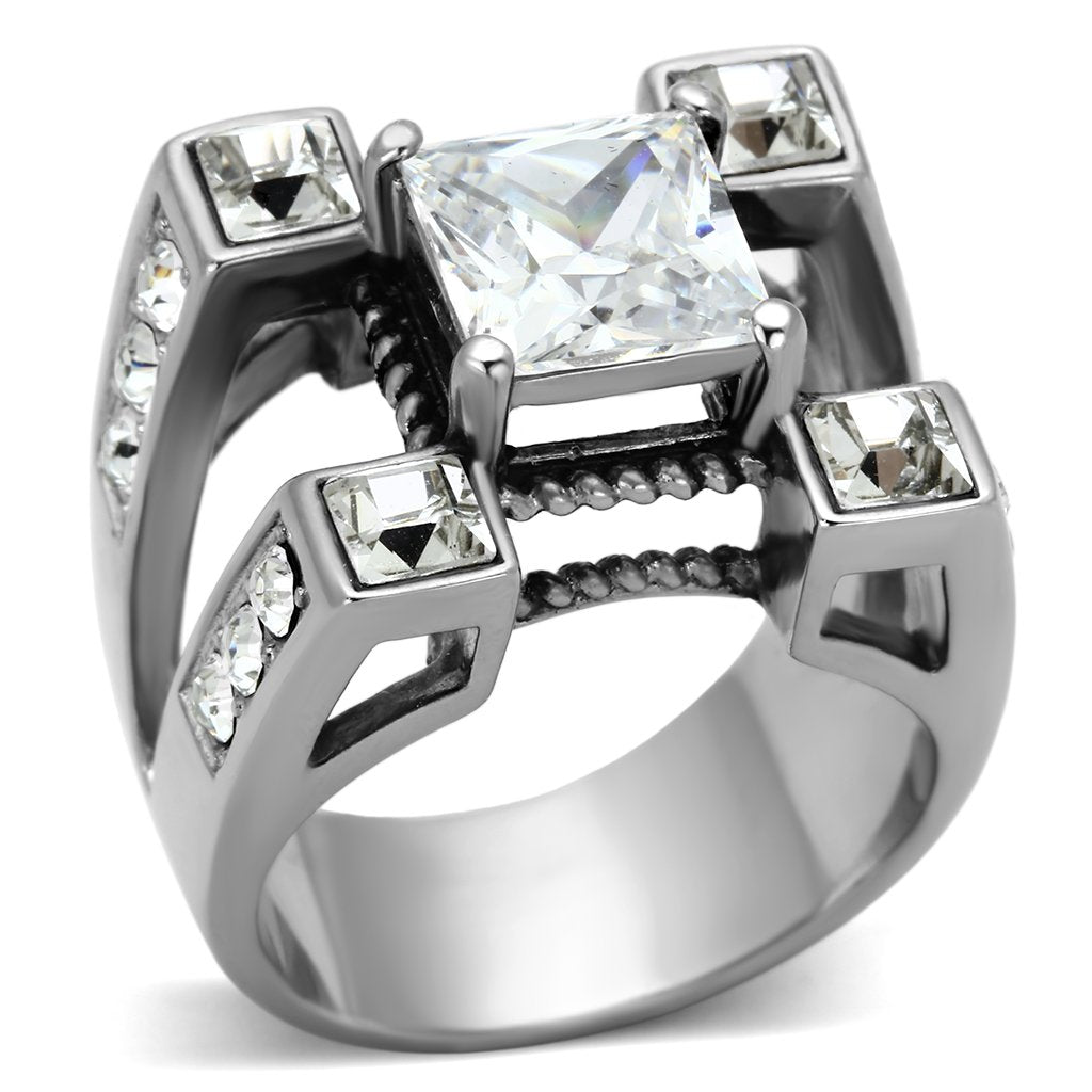 Men Stainless Steel Cubic Zirconia Rings TK1072