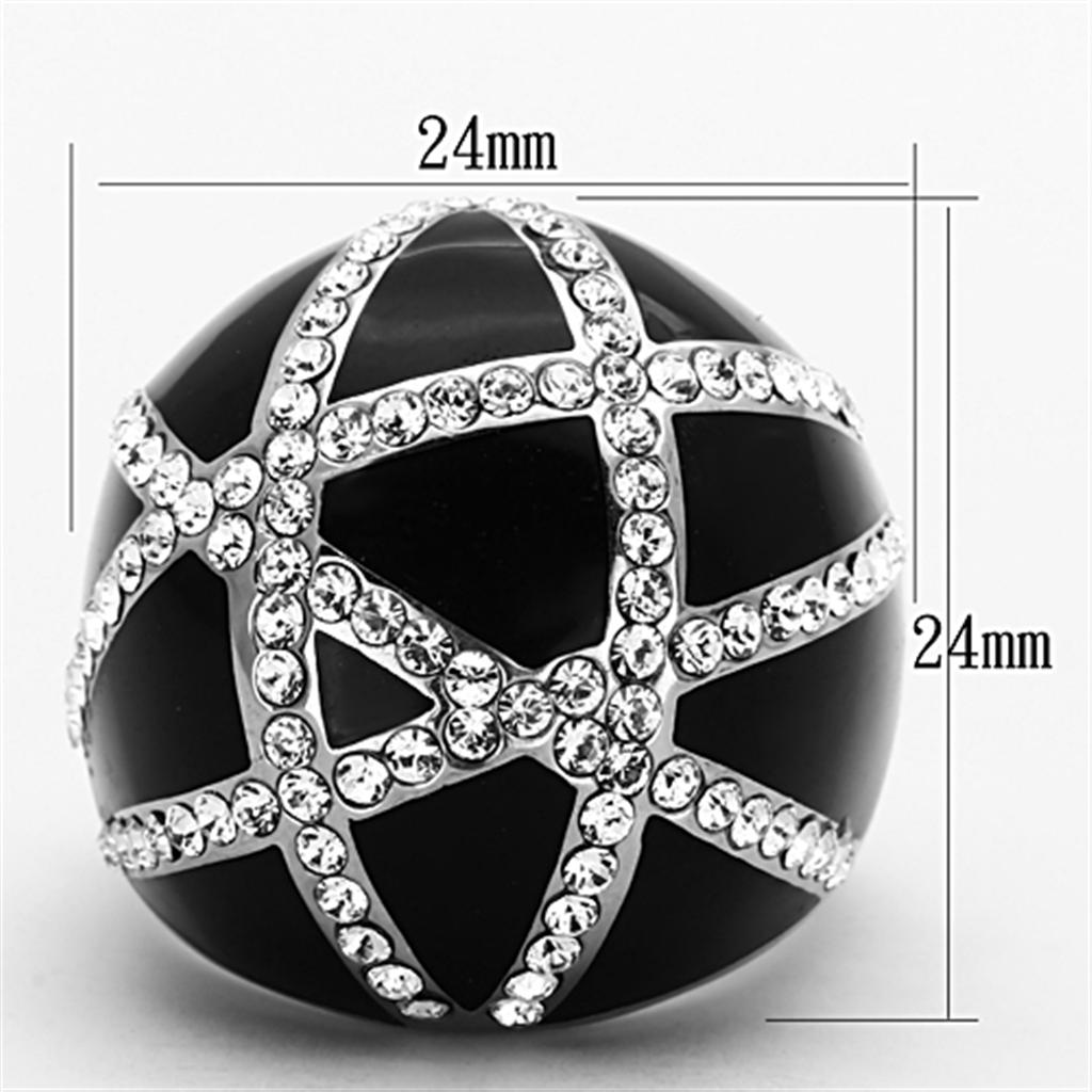 TK1306 - High polished (no plating) Stainless Steel Ring with Top