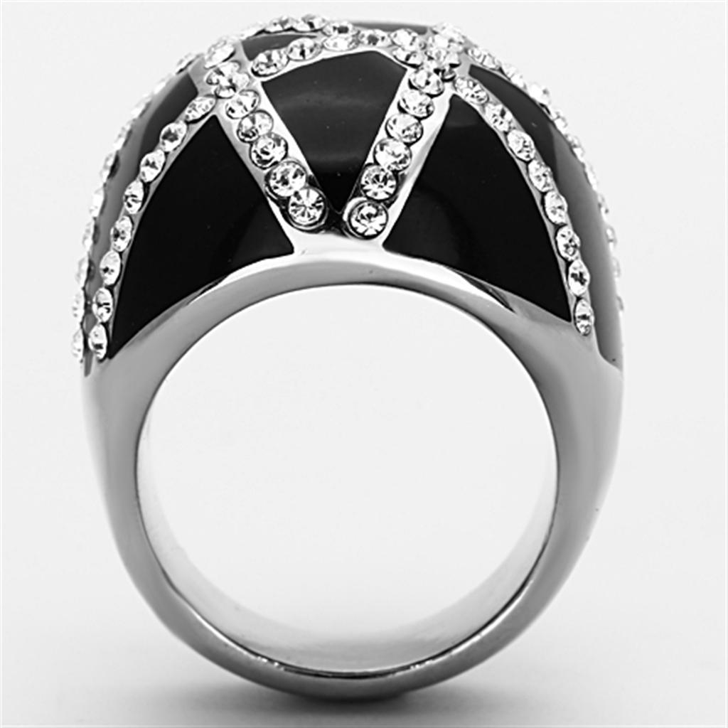 TK1306 - High polished (no plating) Stainless Steel Ring with Top