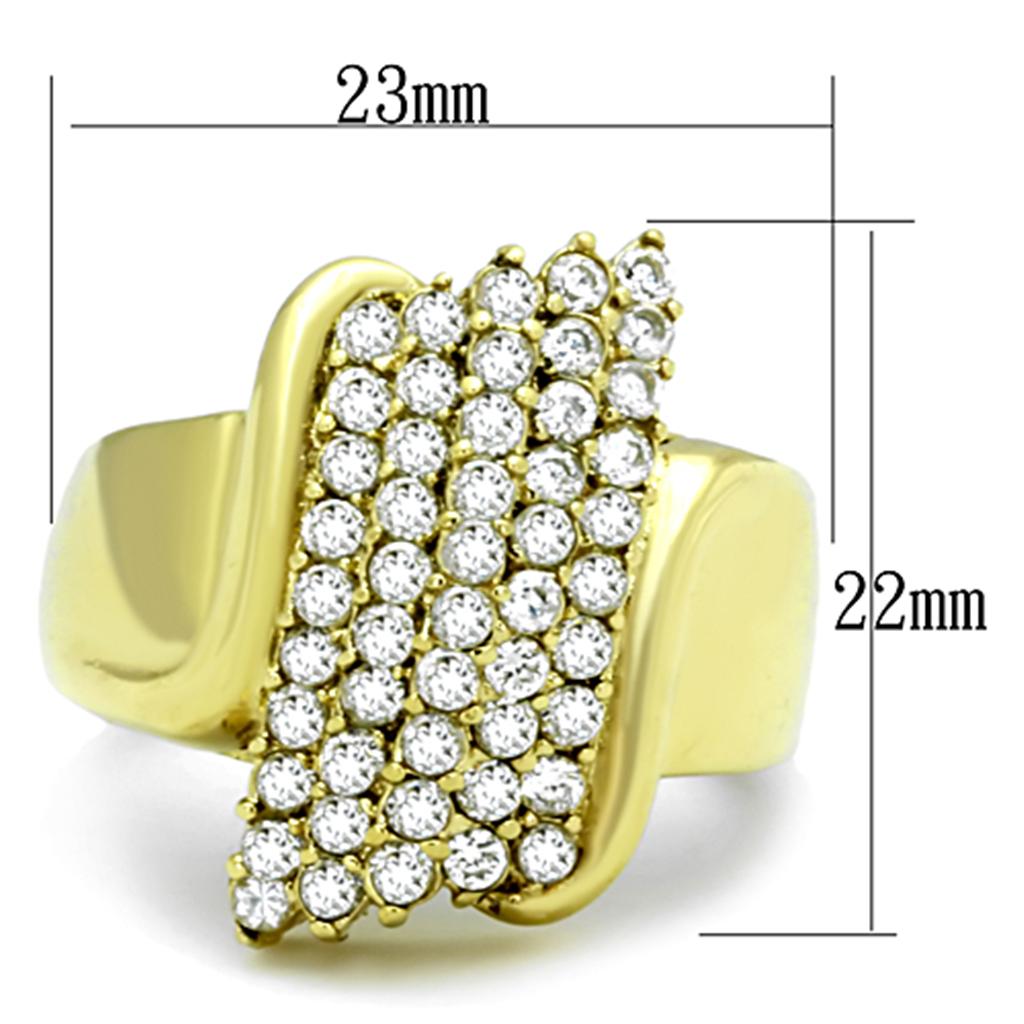 Women Stainless Steel Cubic Zirconia Rings TK1554