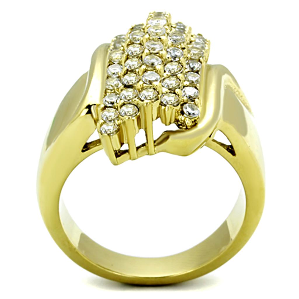 Women Stainless Steel Cubic Zirconia Rings TK1554