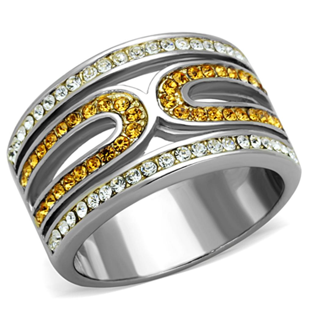 Women Stainless Steel Synthetic Crystal Rings