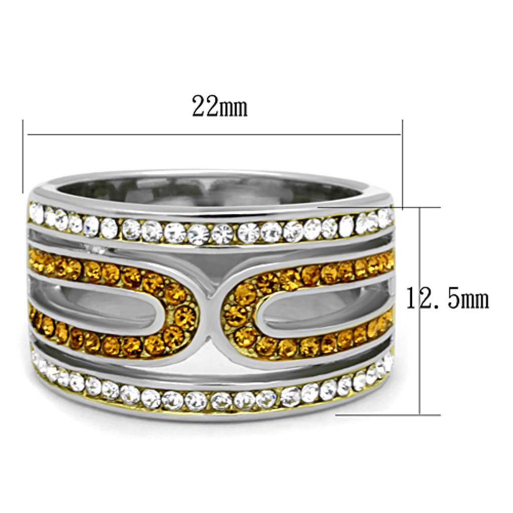 Women Stainless Steel Synthetic Crystal Rings