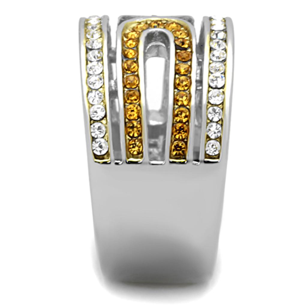 Women Stainless Steel Synthetic Crystal Rings