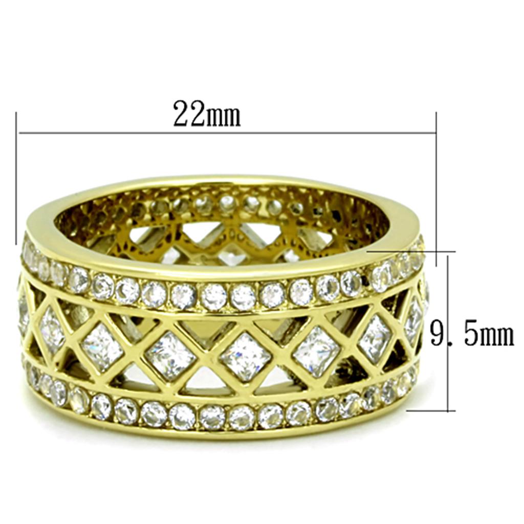 Women Stainless Steel Cubic Zirconia Rings TK1558