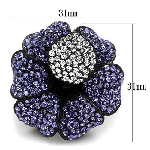 Women Stainless Steel Synthetic Crystal Rings