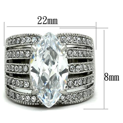 Women Stainless Steel Cubic Zirconia Rings TK1752