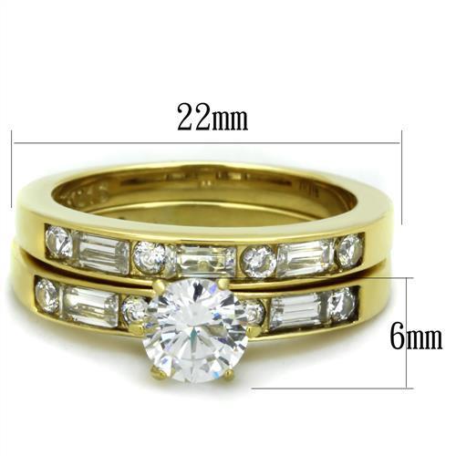 Women Stainless Steel Cubic Zirconia Rings TK1897