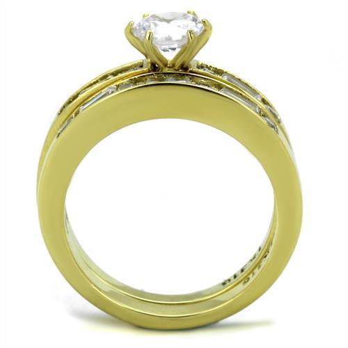 Women Stainless Steel Cubic Zirconia Rings TK1897