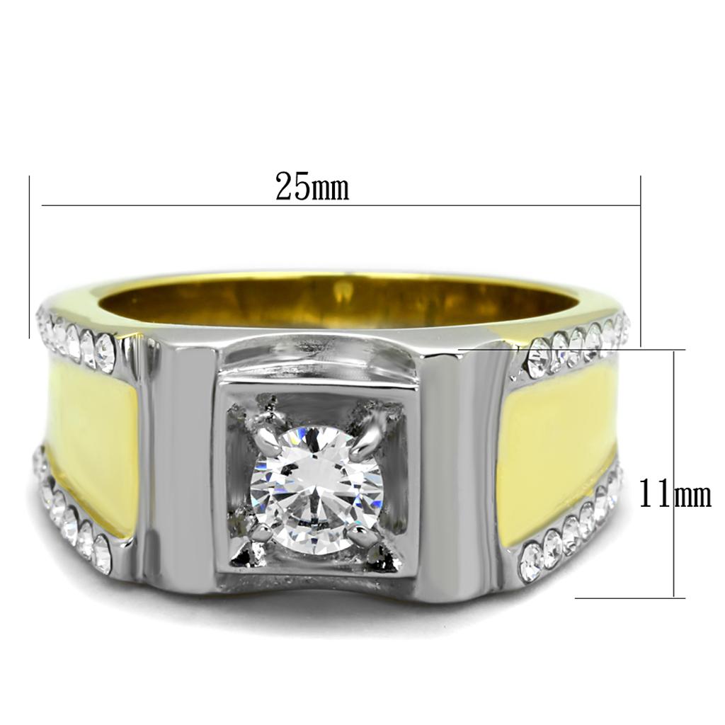 Men Stainless Steel Cubic Zirconia Rings TK2049