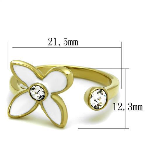 Women Stainless Steel Synthetic Crystal Rings