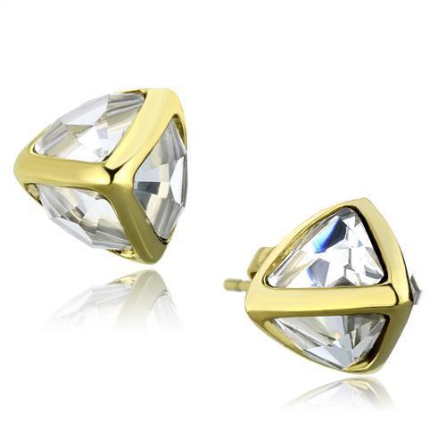 Women Stainless Steel Synthetic Glass Earrings