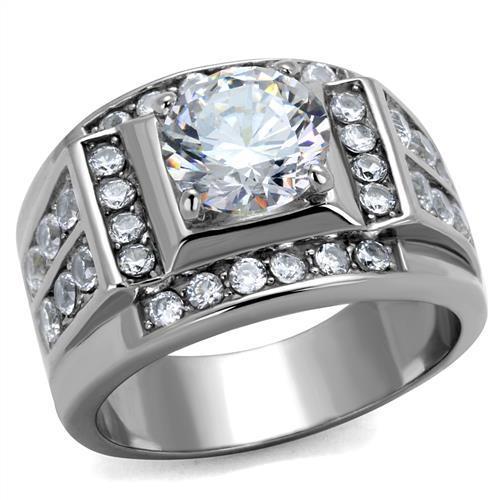 Men Stainless Steel Cubic Zirconia Rings TK2305 | Lavender Birch