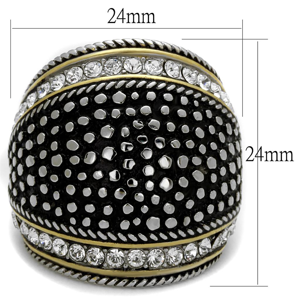 Women Stainless Steel Synthetic Crystal Rings