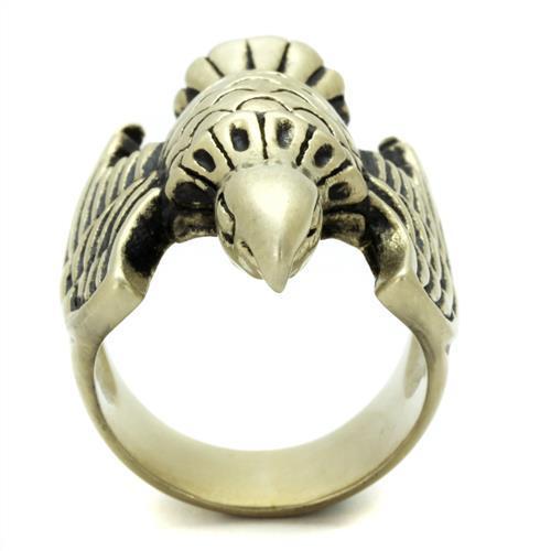 TK2466 - IP Antique Copper Stainless Steel Ring with Epoxy in Jet